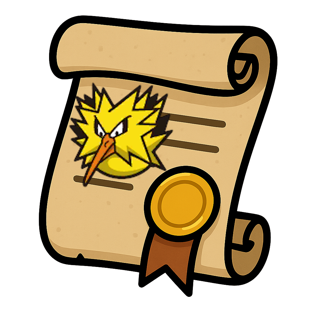 Zapdos Riding Licence
